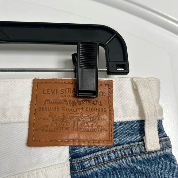 Levi's Premium Women's Two Tone Wedgie Denim Shorts size 30 90s retro denim - Picture 10 of 14